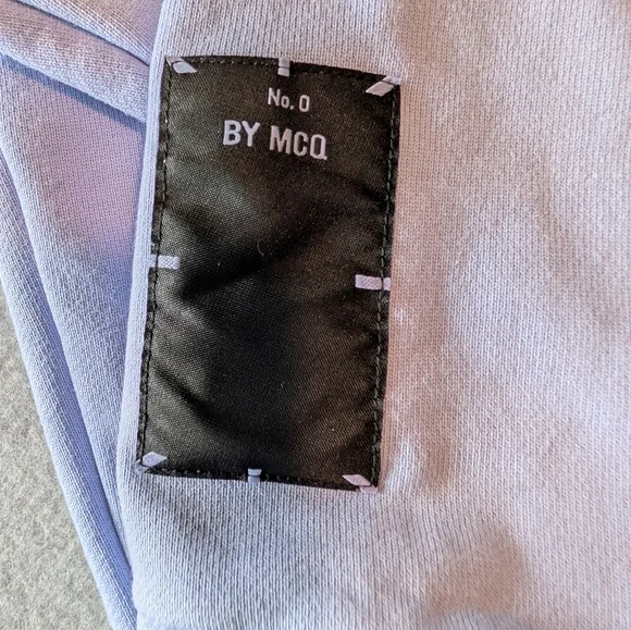 Alexander McQueen McQ Womens Cropped Hoodie Sweatshirt Light Blue Black Sz XS - Picture 6 of 13